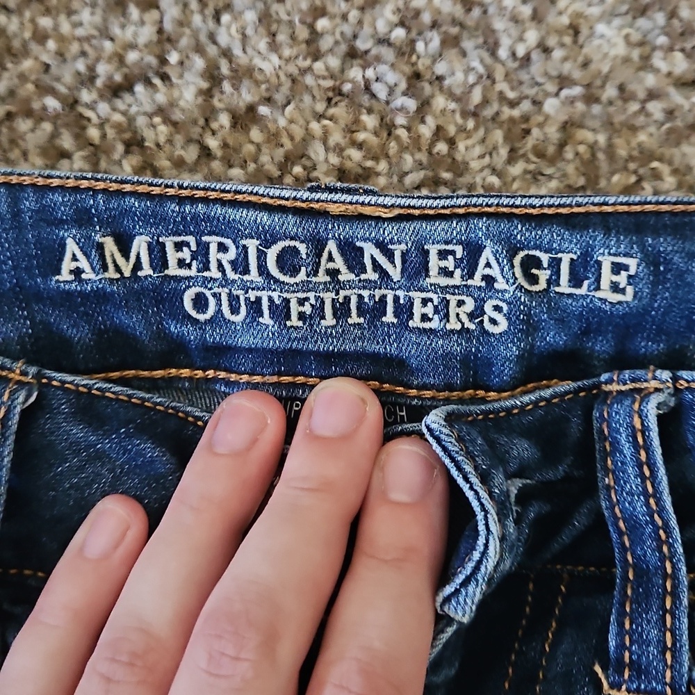 American Eagle Outfitters Dark Blue Skinny Jeans - Picture 2 of 2